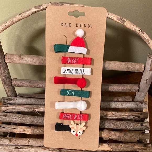 Rae Dunn Christmas CLIP BARRETTS - Picture 1 of 8